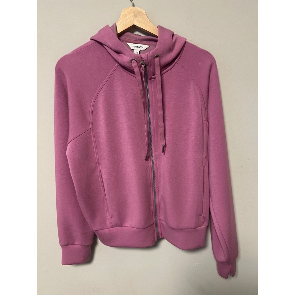 Spanx AirEssentials Full Zip Hoodie Womens Medium Pink Pre-owned 50764R Soft